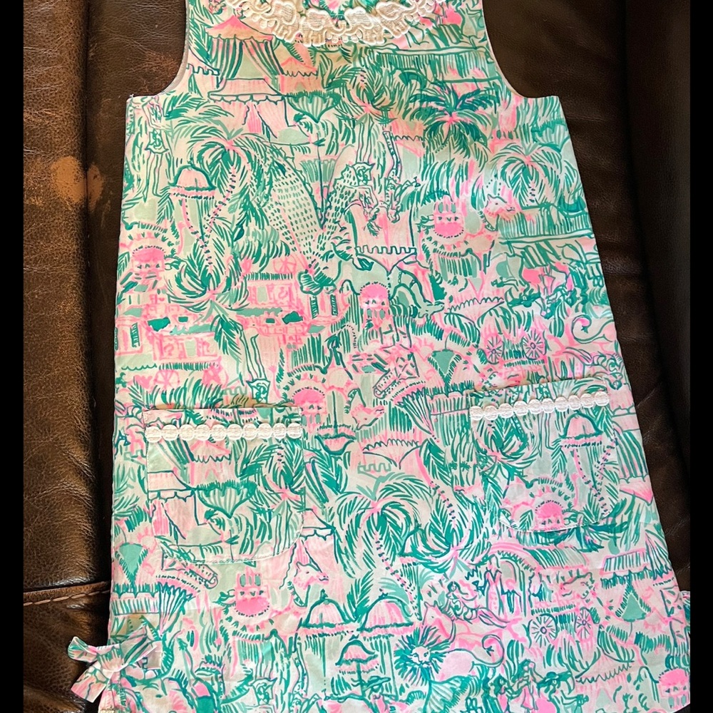 Lilly Pulitzer Green and Pink Sleeveless Dress